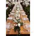 휴대용 접이식 다리 무료 샘플 뜨거운 판매 긴 나무 보드 식사 야외 결혼식 연회 접이식 테이블